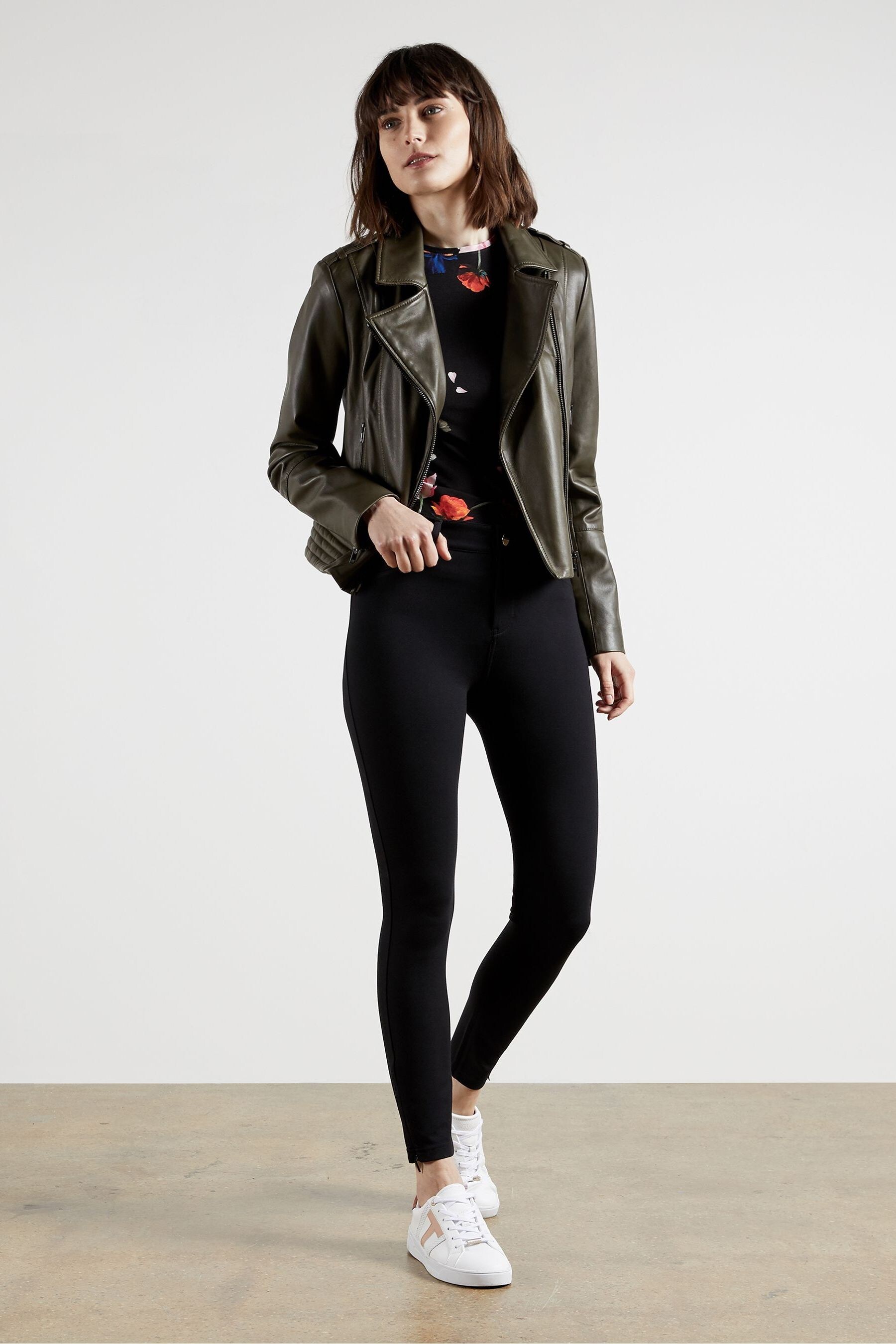 Buy Ted Baker Black Strenti Skinny Zip Cuff Ponti Jeggings from Next Luxembourg