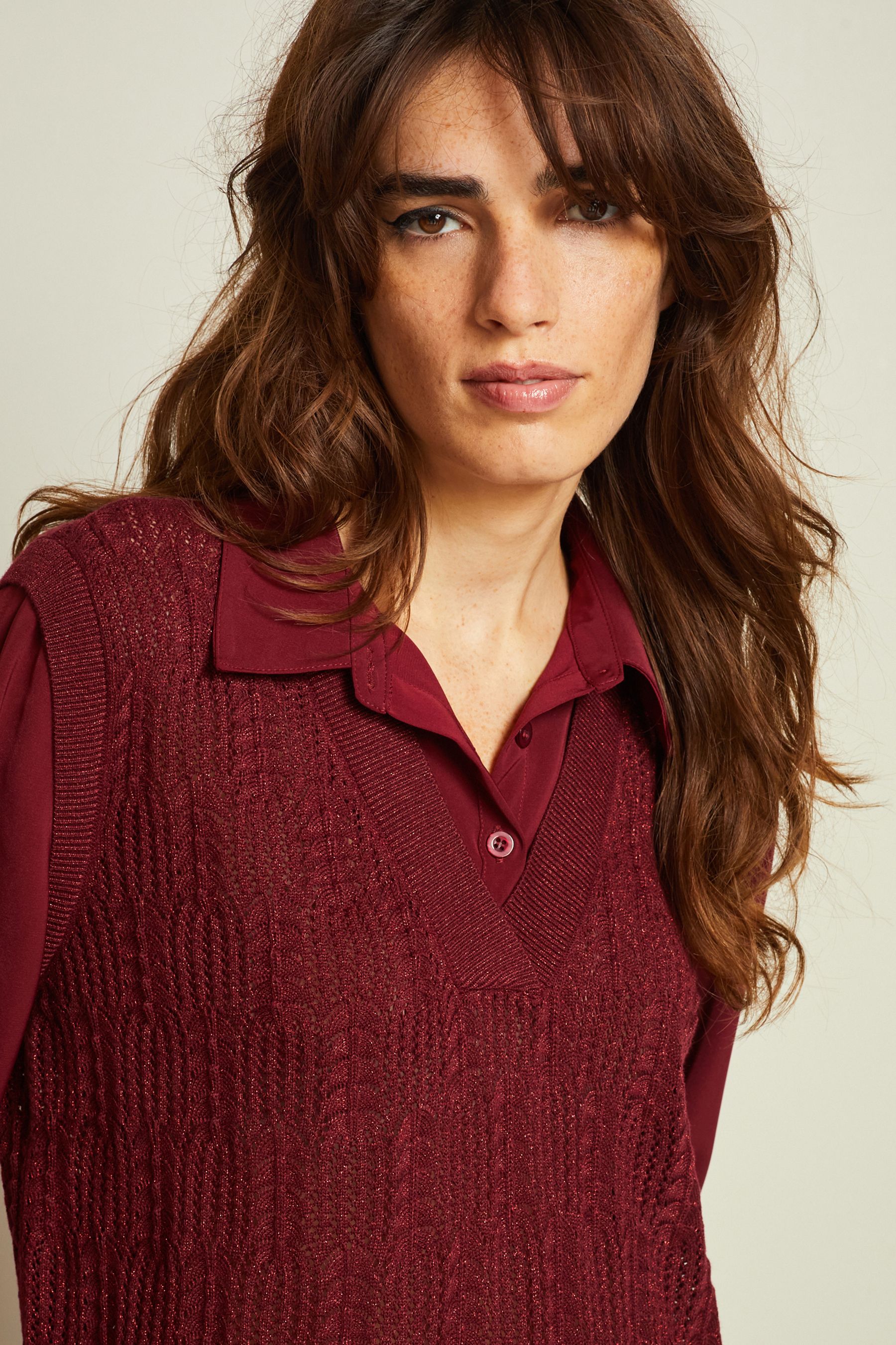 Womens shirt layered jumper sales