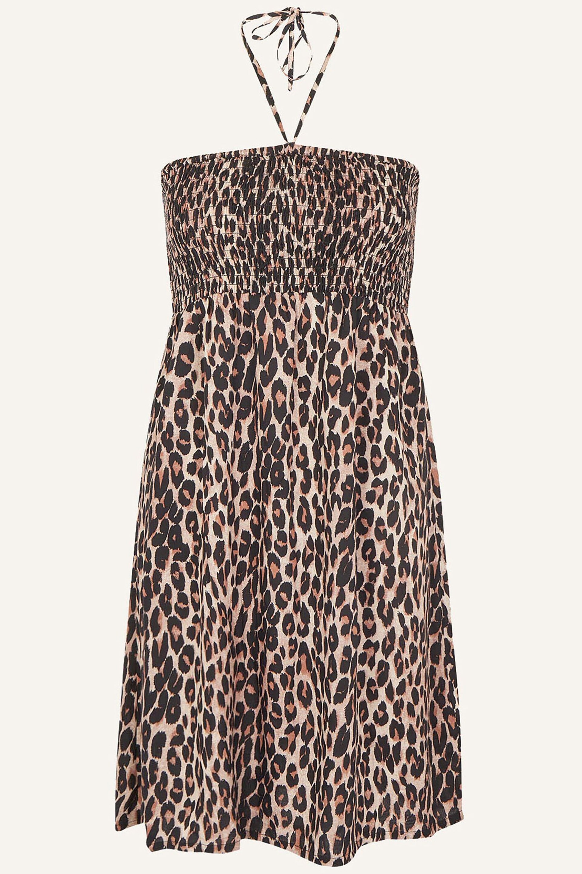 Accessorize Brown Leopard Print Bandeau Dress in Lenzing™ EcoVero™ - Image 4 of 4