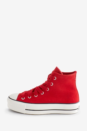 Converse Red Platform Lift Trainers