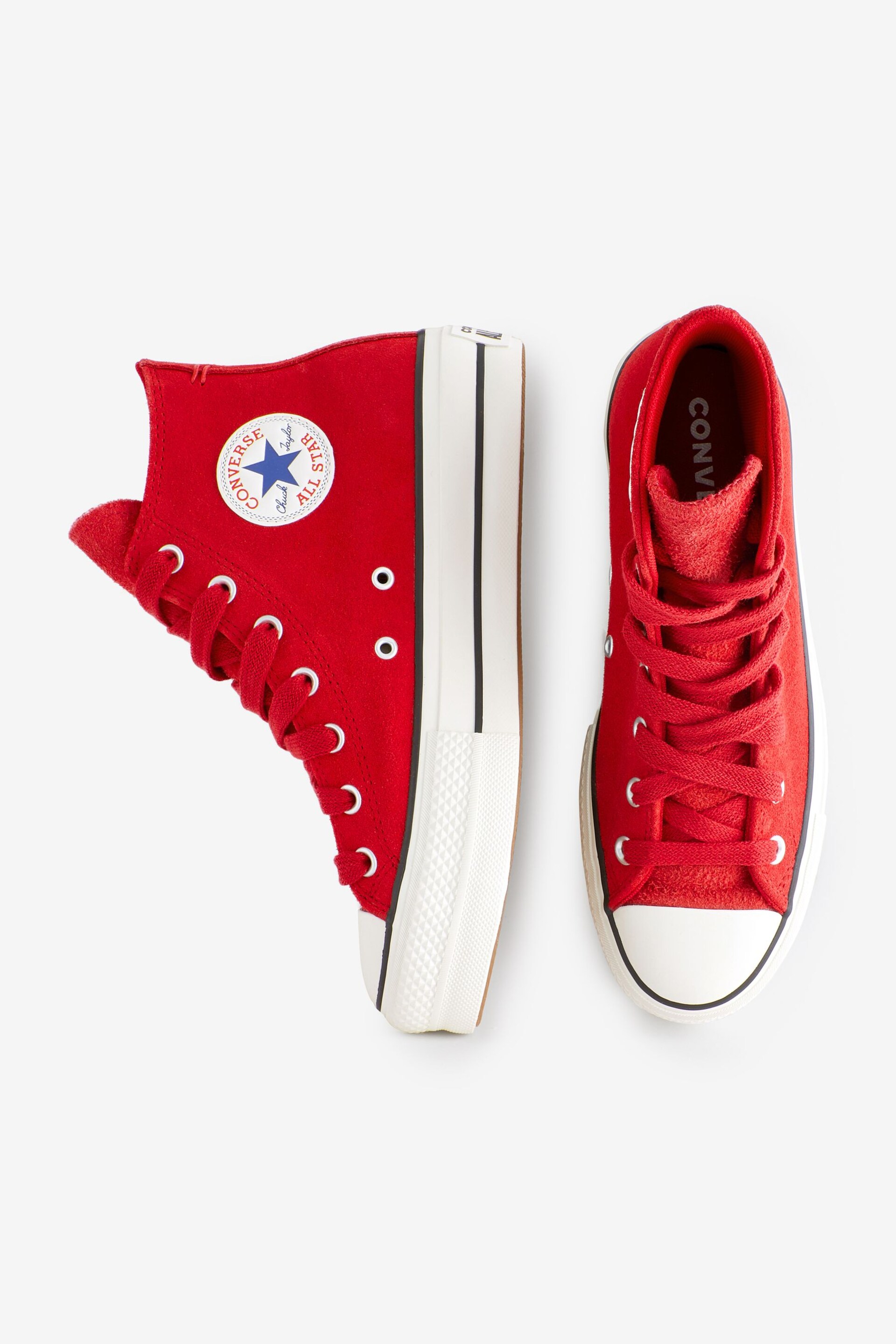 Converse Red Platform Lift Trainers - Image 6 of 9