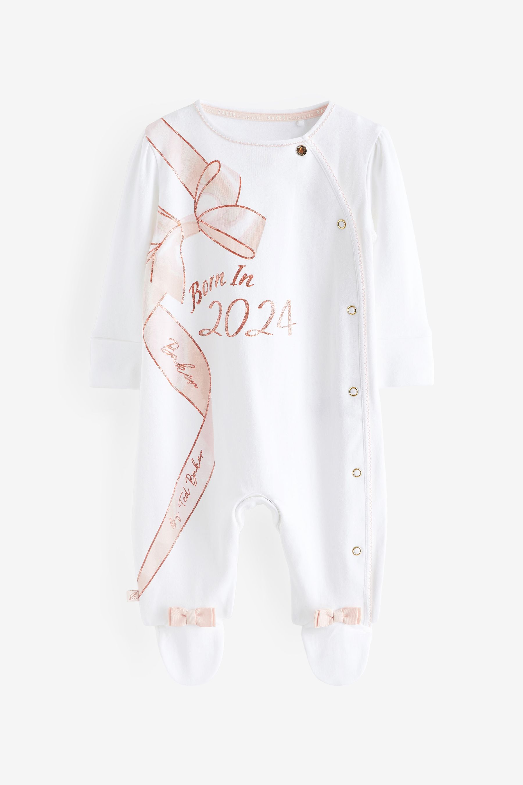 Buy Baker by Ted Baker Born in 2024 100 Cotton White Sleepsuit from the Next UK online shop