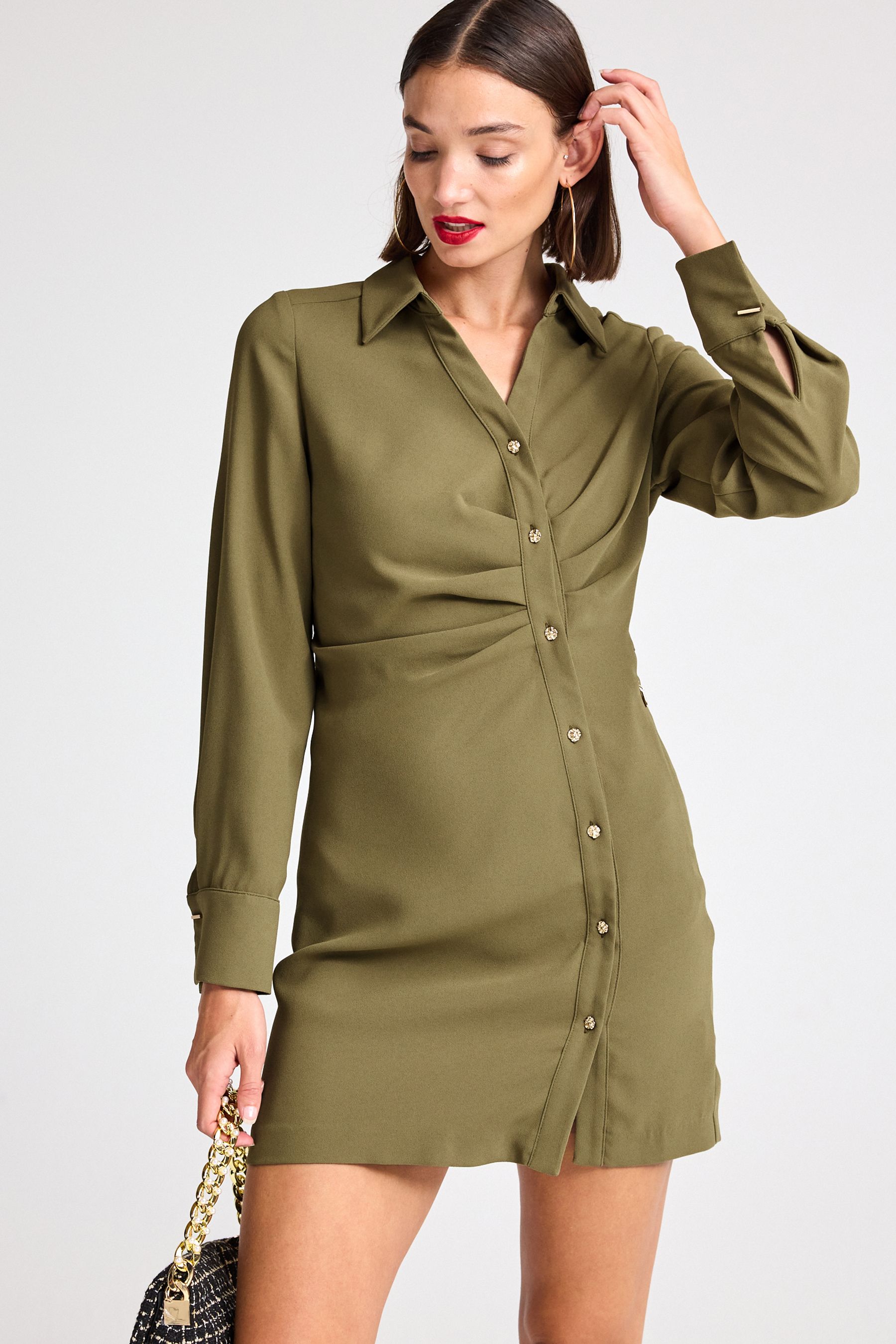 Khaki green mini dress clearance