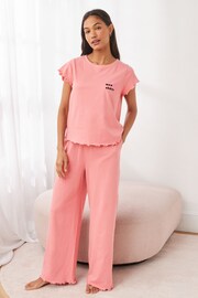 Pink Heart Short Sleeve Cotton Pyjama Sets 2 Pack - Image 7 of 14