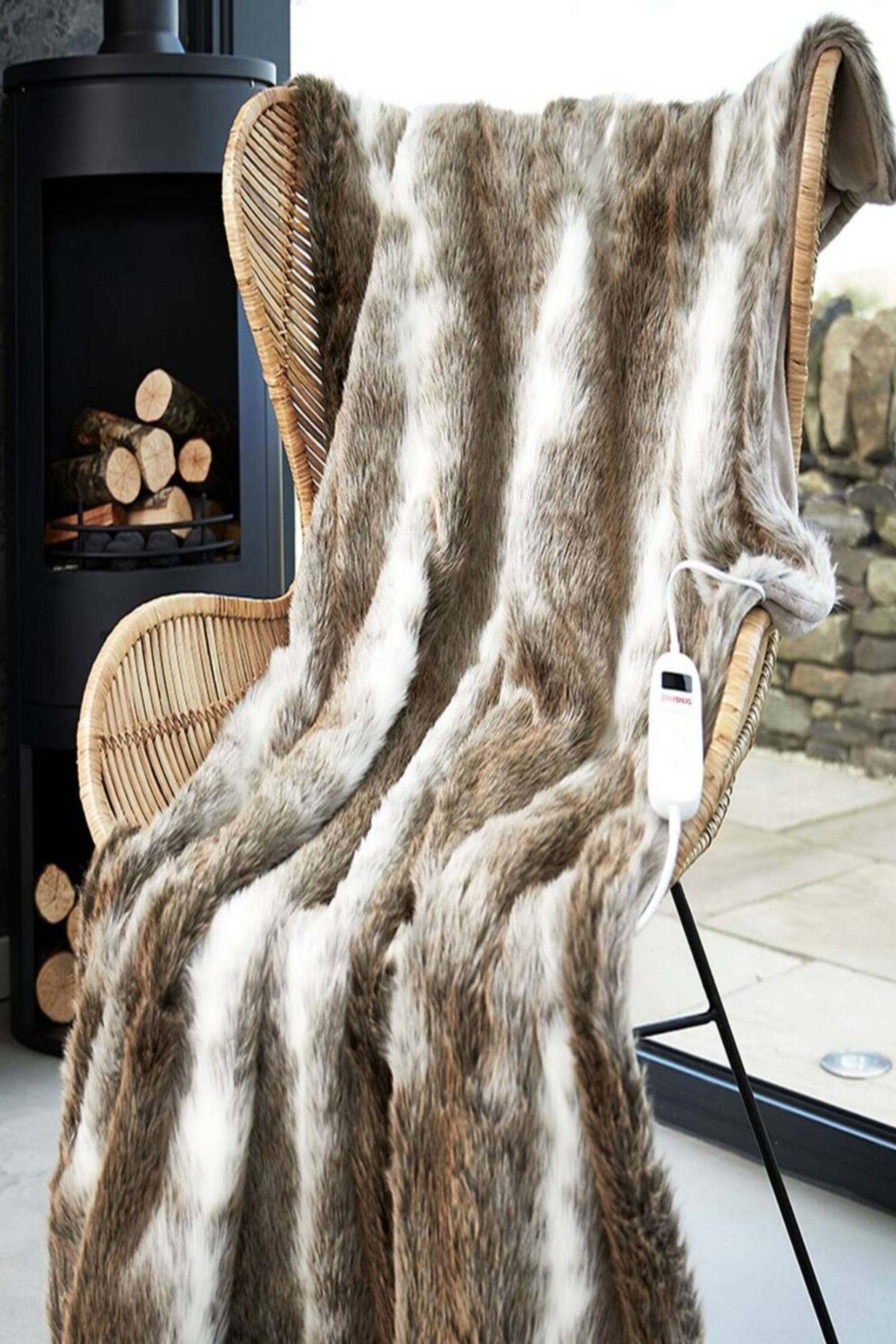 Buy Lakeland Mink Brown Faux Fur Heated Throw from the Next UK online shop