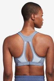 Nike Blue Swoosh High Support Sports Bra - Image 2 of 3
