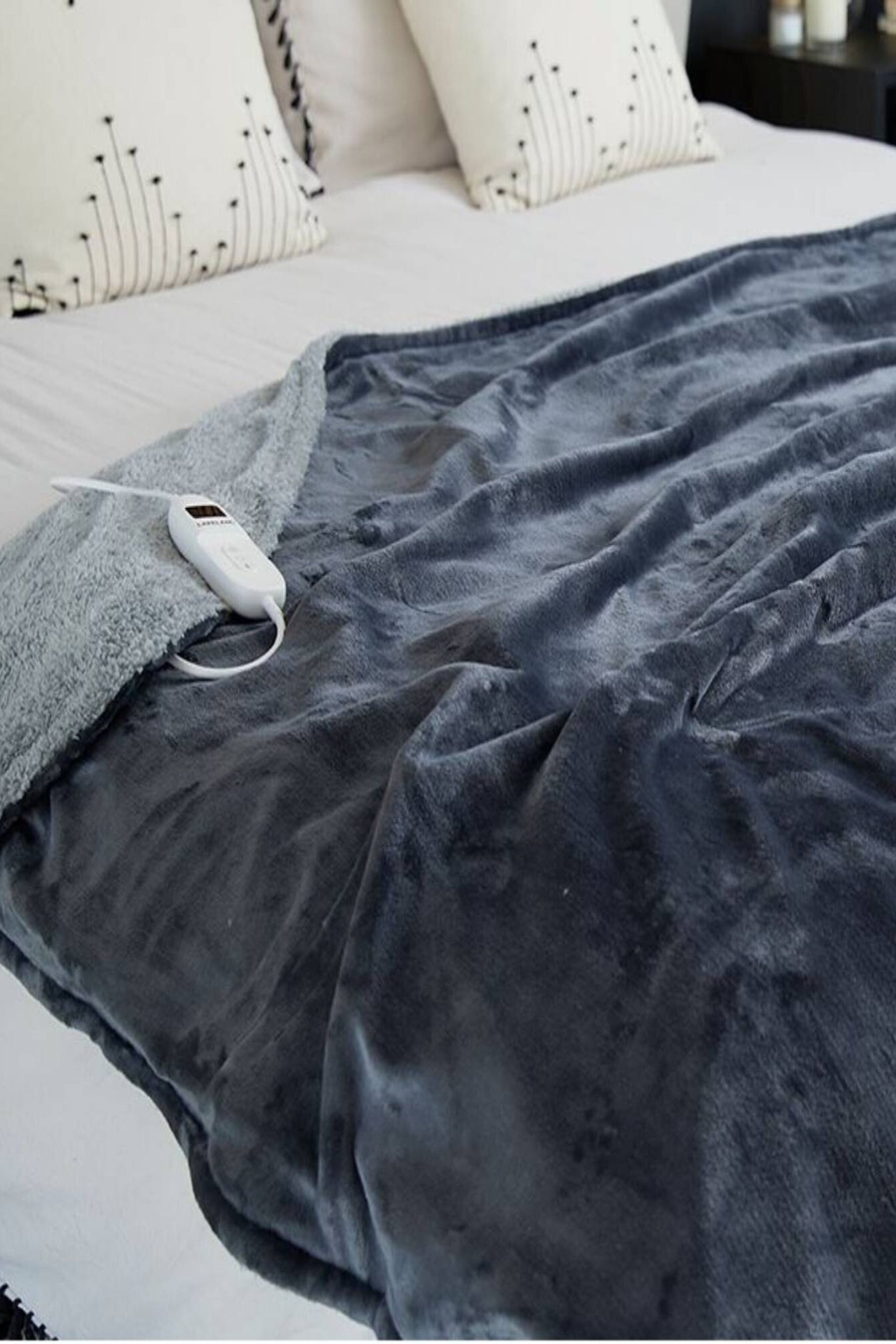 Buy Lakeland Charcoal Grey Sherpa XL Heated Throw from the Next UK online shop