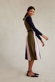 Boden Blue/Pink/Green Colour Block Knitted Dress - Image 5 of 6