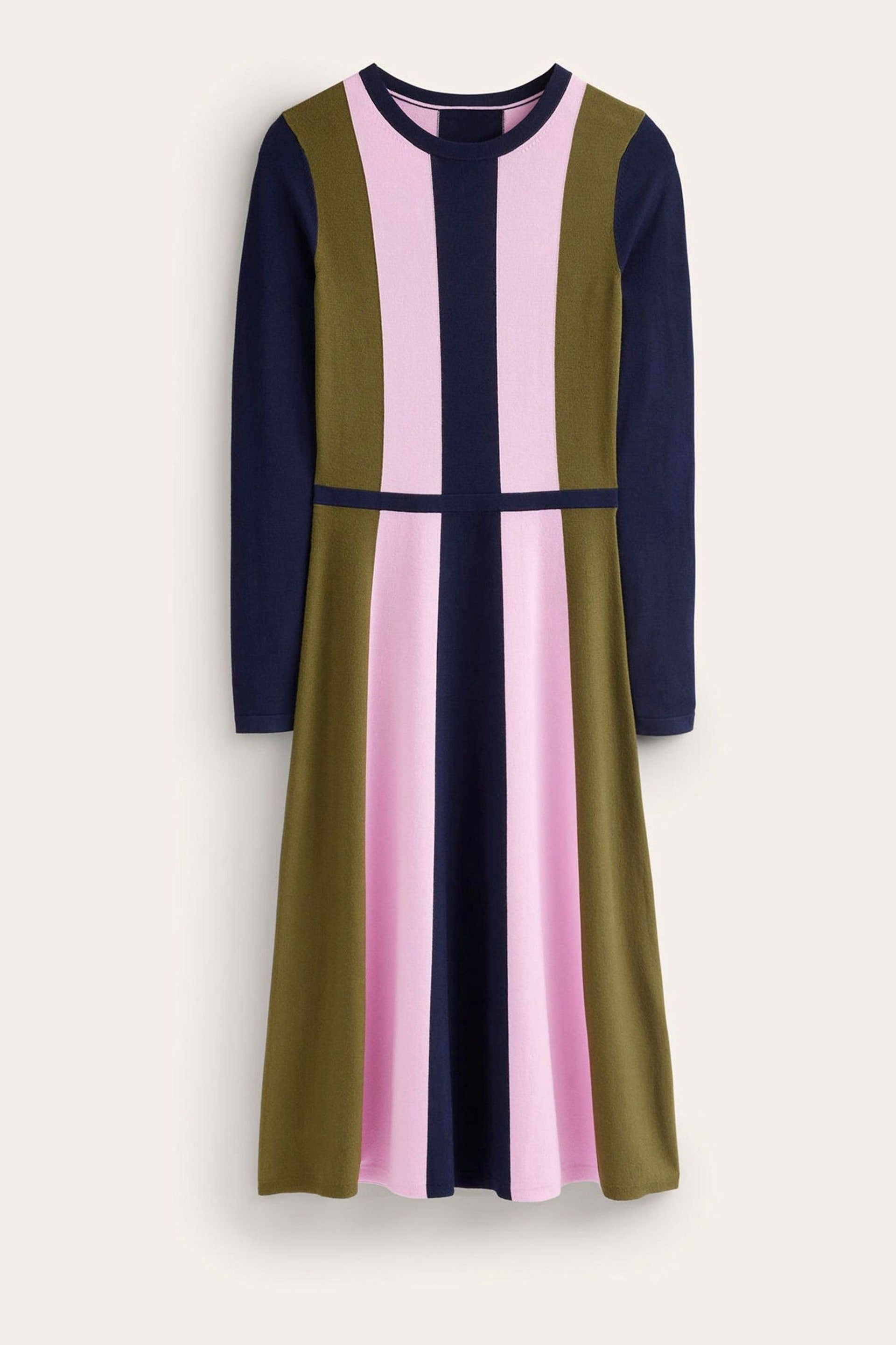 Boden Blue/Pink/Green Colour Block Knitted Dress - Image 6 of 6