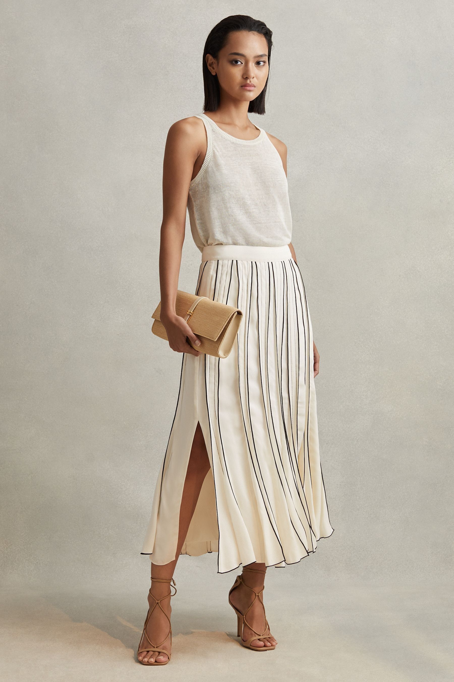 High waisted ruffle midi skirt deals