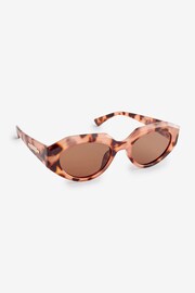 Tortoiseshell Brown Polarised Slim Cat Eye Sunglasses - Image 3 of 6