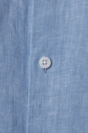 Reiss Sky Blue Ruban Teen Linen Cutaway Collar Shirt - Image 4 of 5