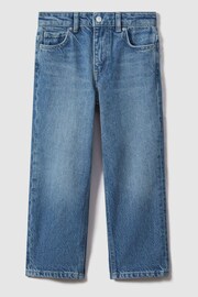 Reiss Mid Blue Ronnie Junior Loose Fit Adjuster Jeans - Image 2 of 6