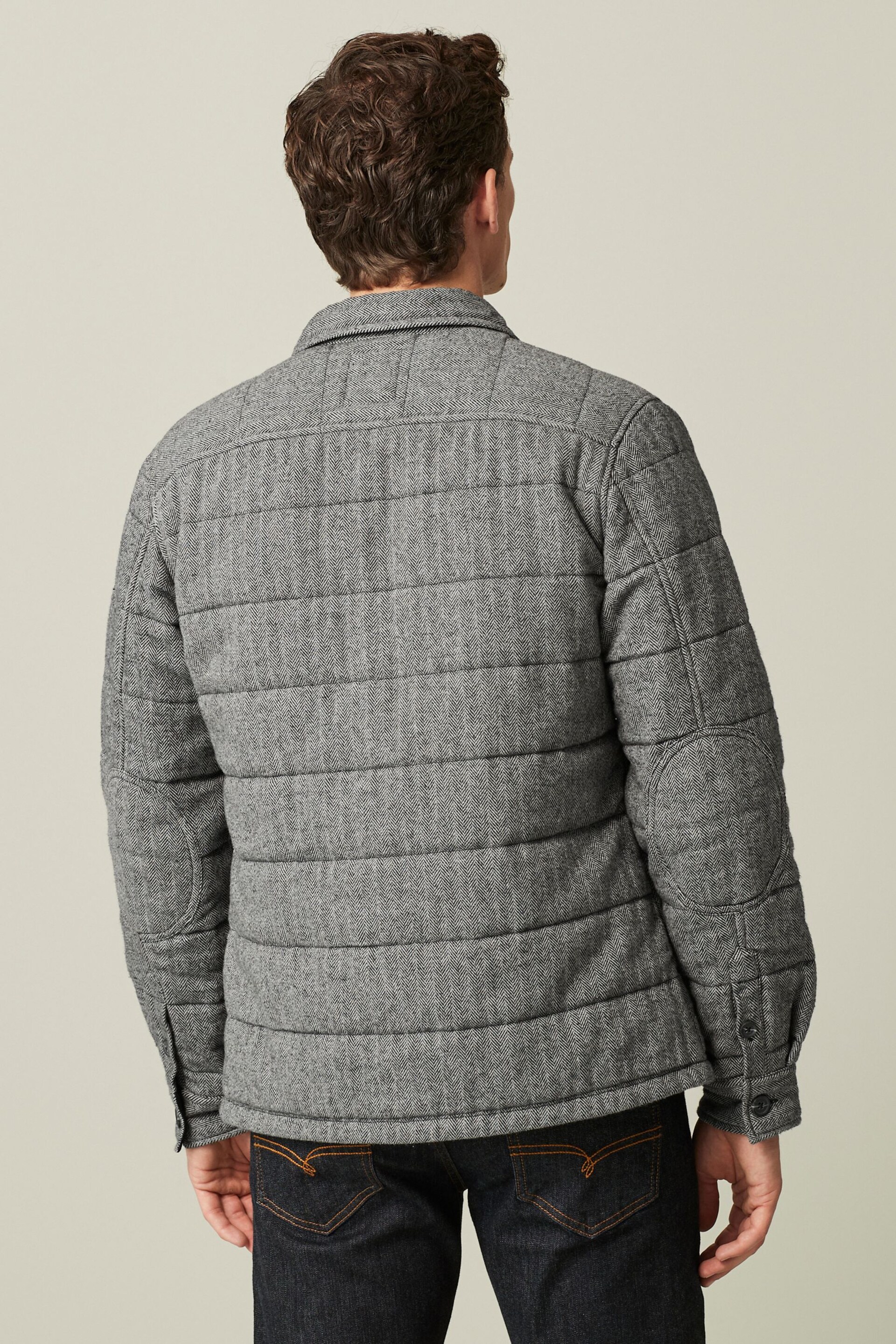 Grey Cotton Quilted Shacket - Image 3 of 11