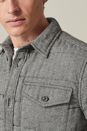 Grey Cotton Quilted Shacket - Image 4 of 11