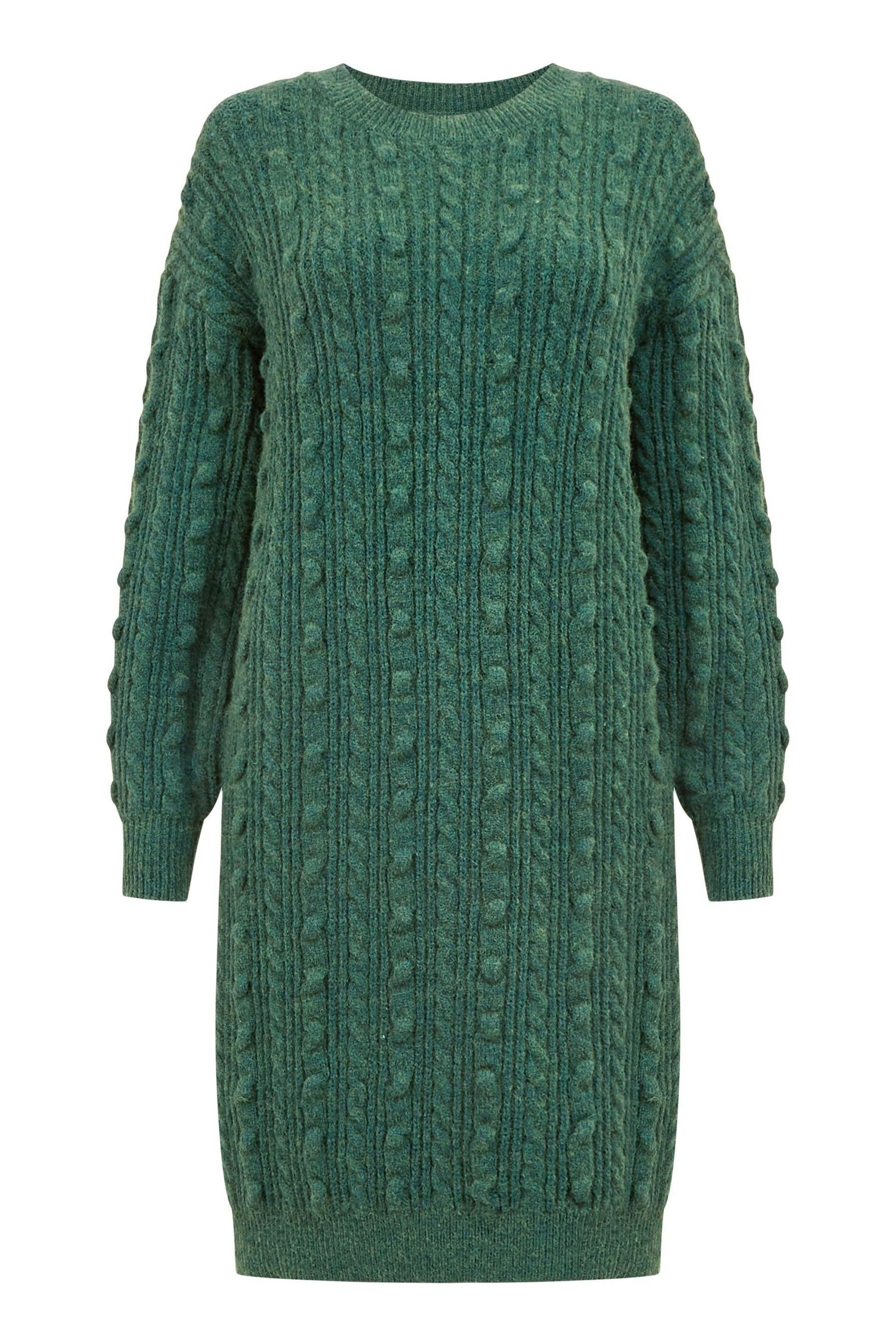 Yumi Green Cable Knit Tunic Dress - Image 5 of 5