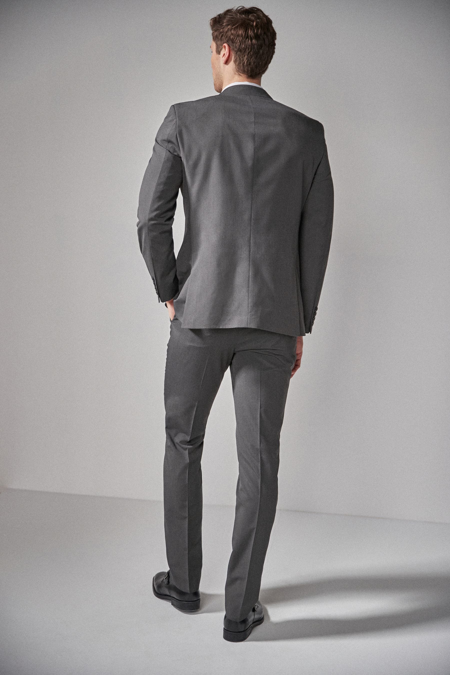 Buy Charcoal Grey Tailored Fit Two Button Suit Jacket from the Next UK online shop