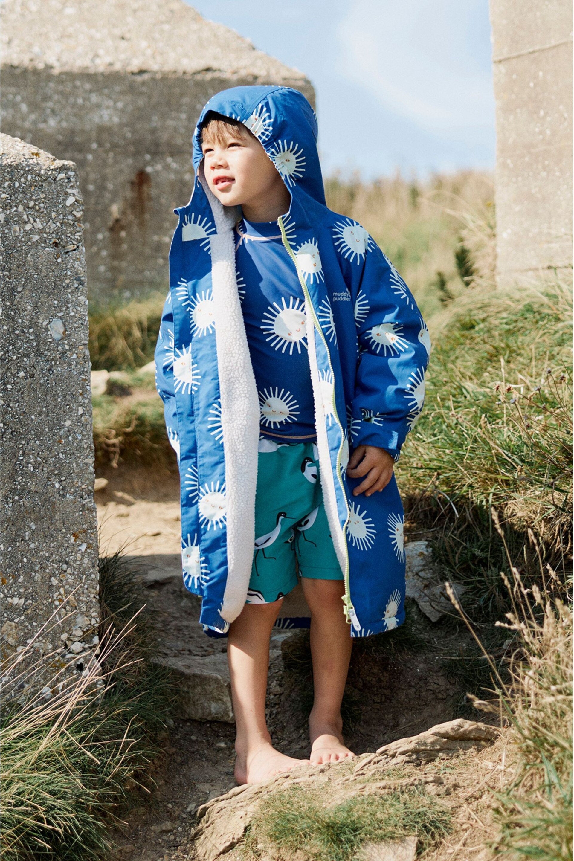 Muddy Puddles Blue Recycled Waterproof Changing Robe Cover-Up - Image 1 of 4