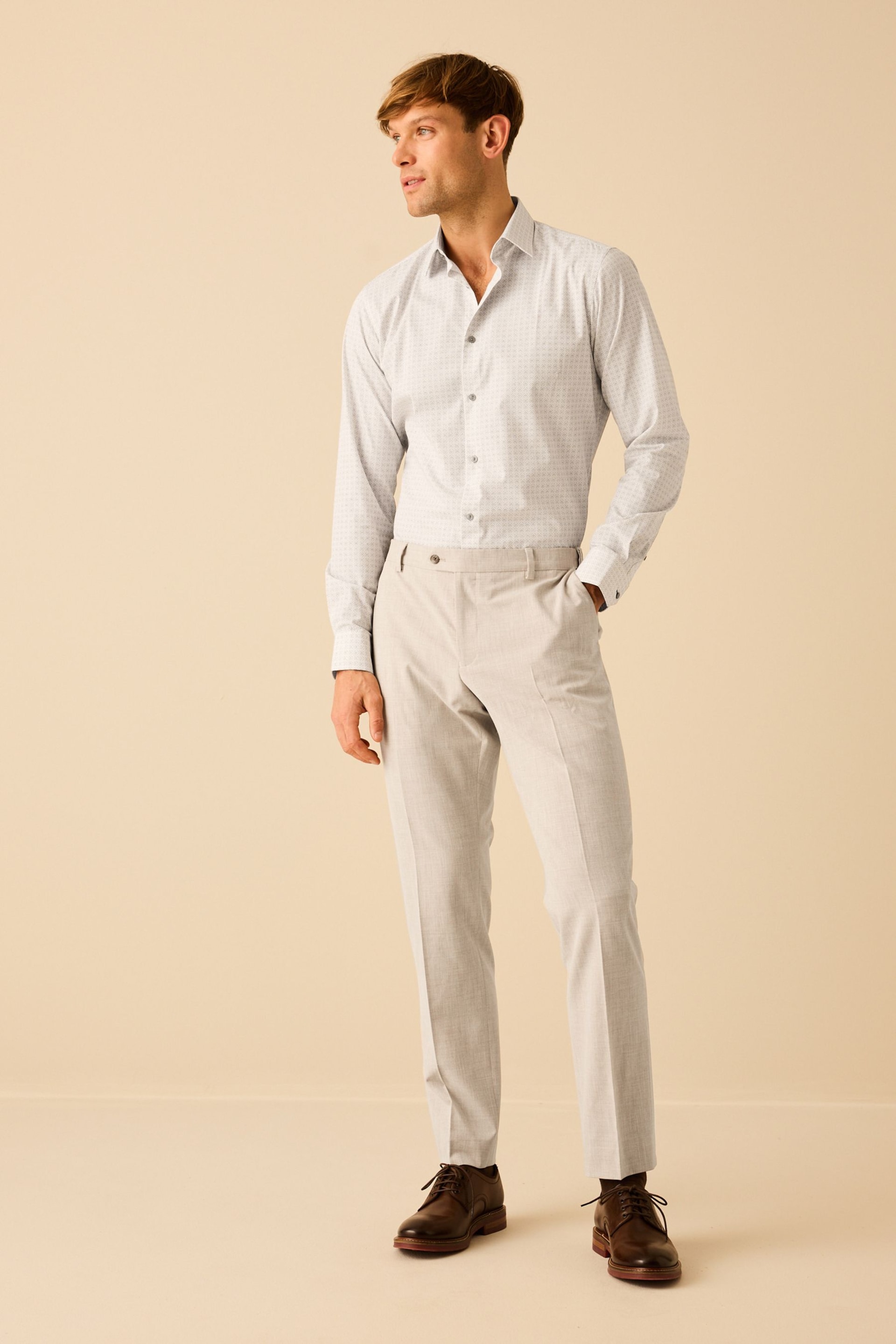 Stone Slim Fit Motionflex Stretch Suit: Trousers - Image 2 of 10
