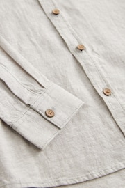 Neutral Linen Blend Long Sleeve Shirt (3-16yrs) - Image 3 of 3