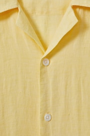 Reiss Melon Beldi Relaxed 100% Linen Cuban Collar Shirt - Image 6 of 6