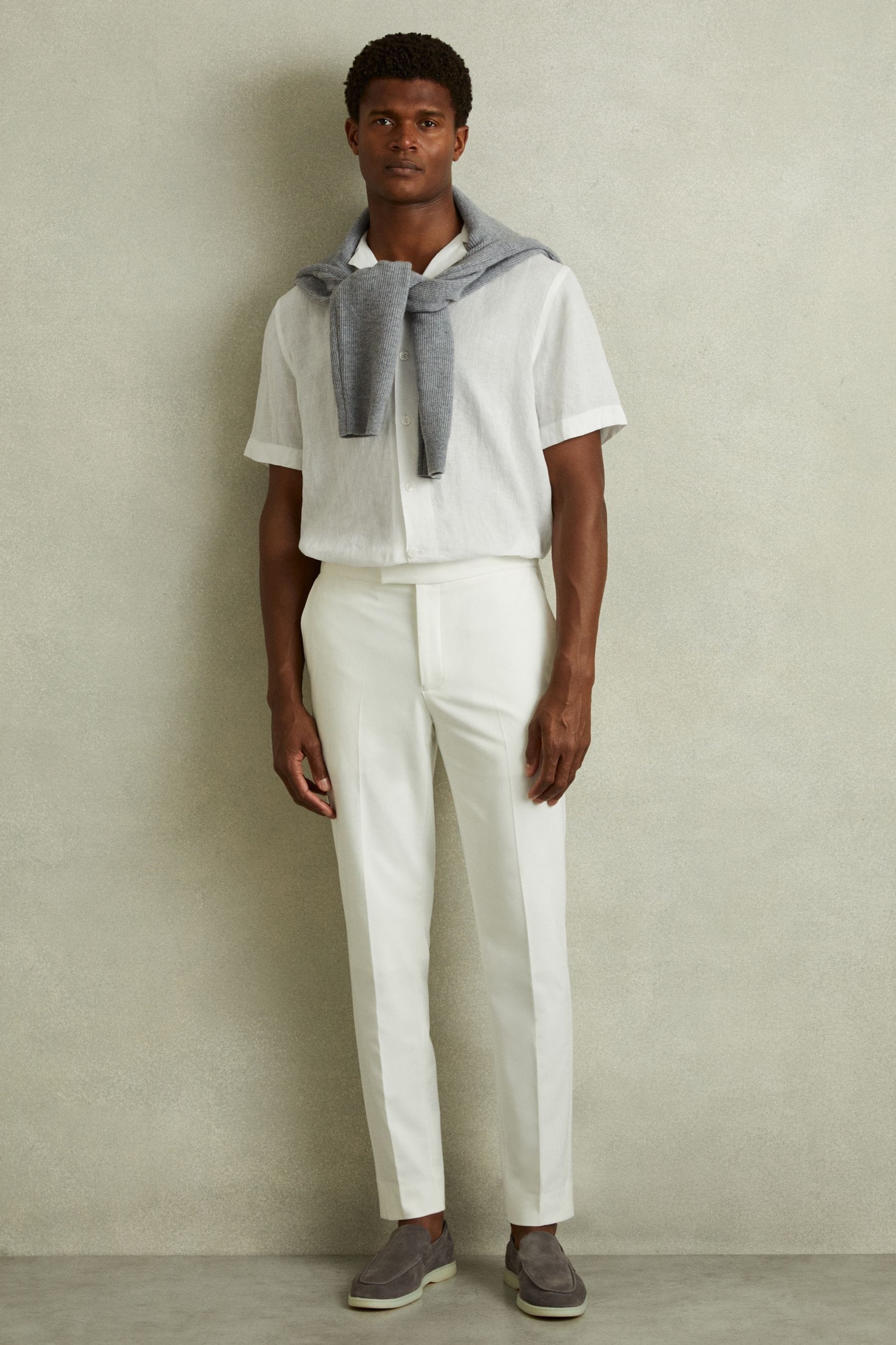 Buy Reiss White Beldi Relaxed 100 Linen Cuban Collar Shirt from Next Australia