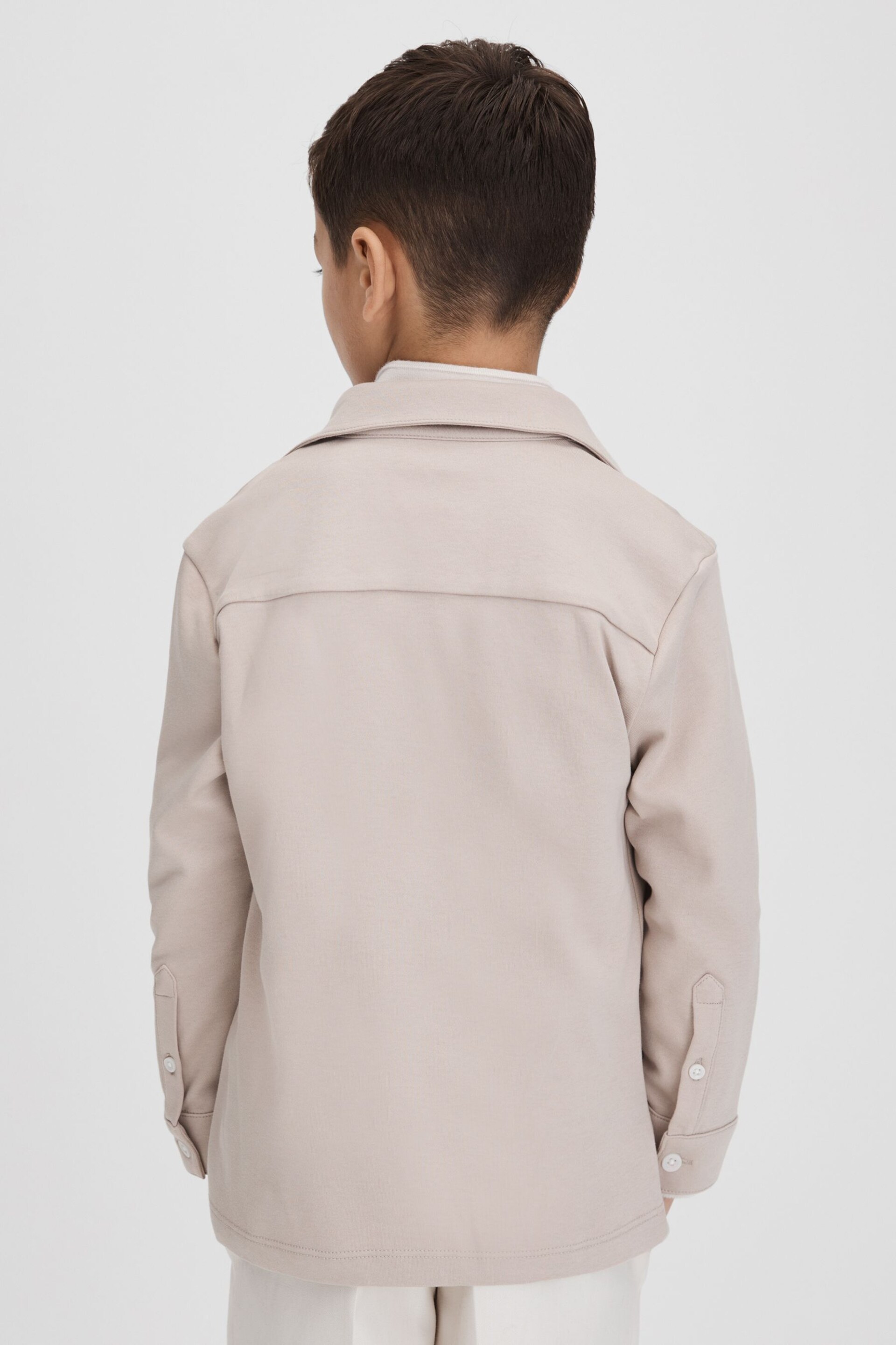 Reiss Stone Hendon Teen Cotton Button-Through Shirt - Image 5 of 6