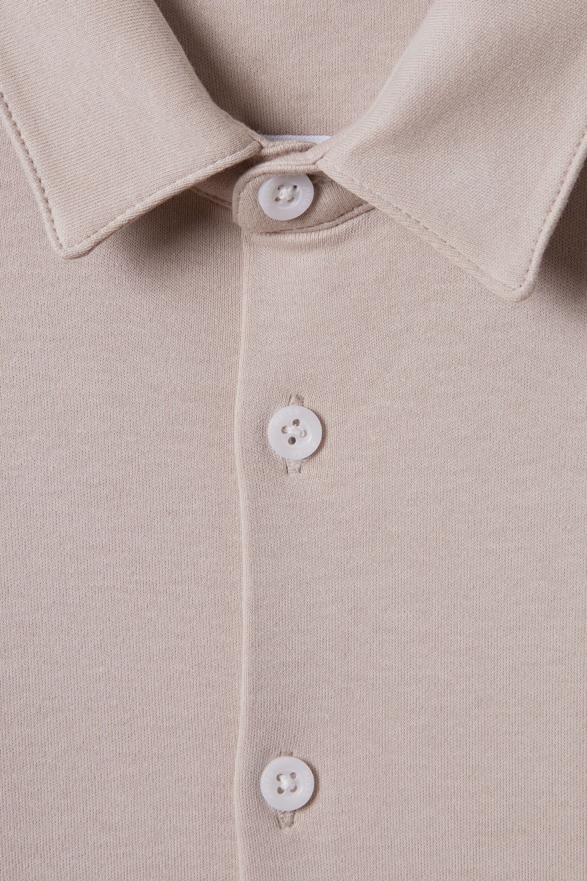 Reiss Stone Hendon Teen Cotton Button-Through Shirt - Image 6 of 6