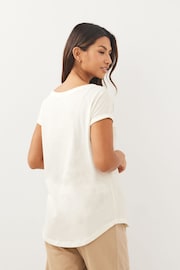 White Ecru/Grey/Brown Print Cap Sleeve T-Shirts 3 Pack - Image 4 of 9