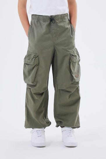 Name It Green Boys Parachute Cargo Trousers