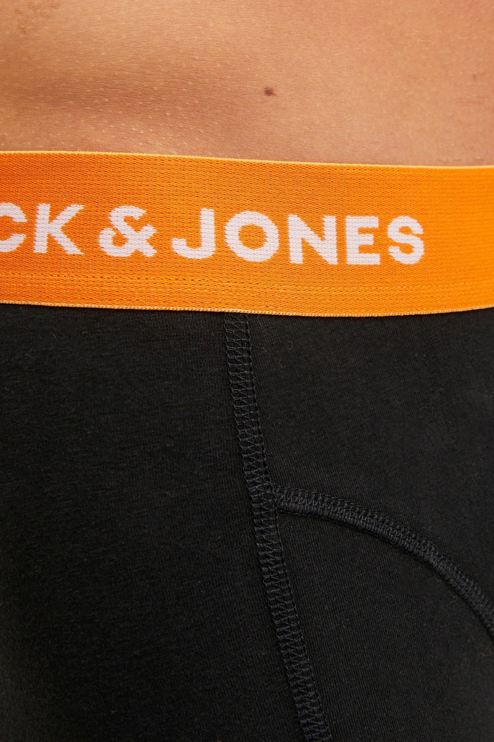 JACK & JONES Navy Black Logo Boxers 3 Pack - Image 5 of 6