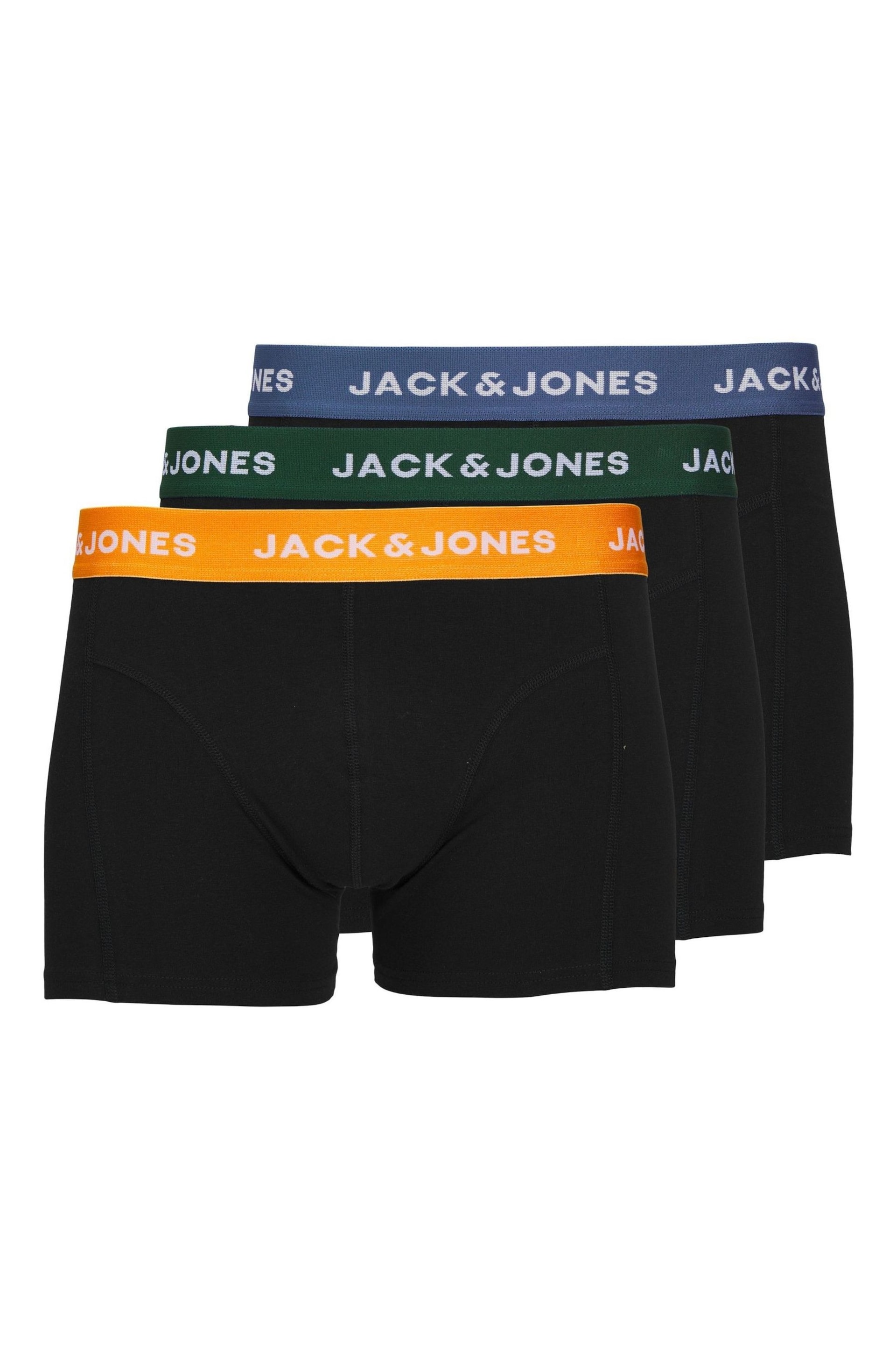 JACK & JONES Navy Black Logo Boxers 3 Pack - Image 6 of 6