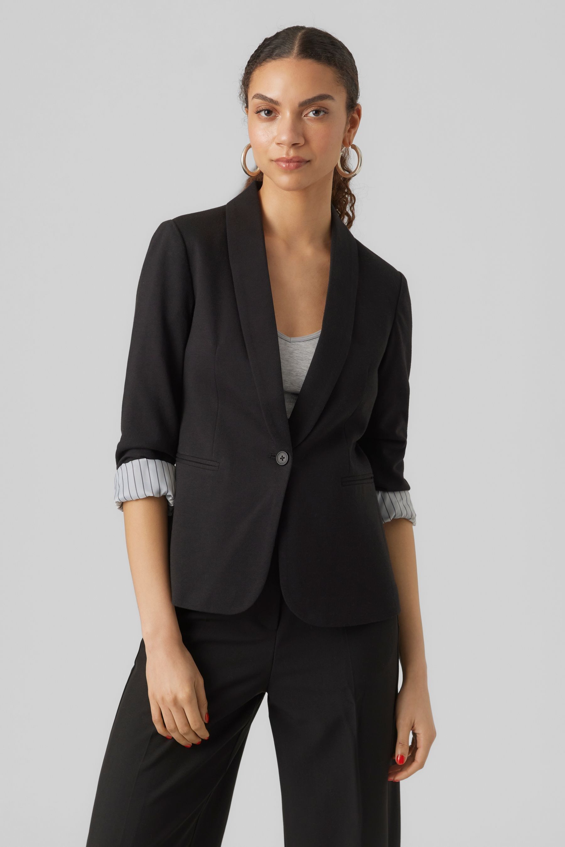 Buy VERO MODA Black 3 4 Rolled Sleeve Smart Blazer from the Next