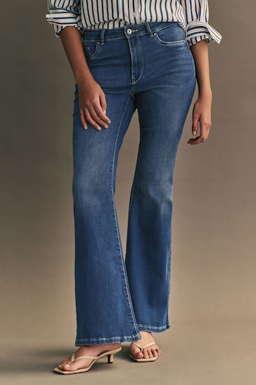 ONLY Blue High Waisted Flare Leg Rose Jeans