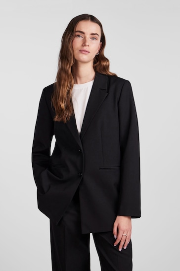 PIECES Black Relaxed Fit Tailored Blazer