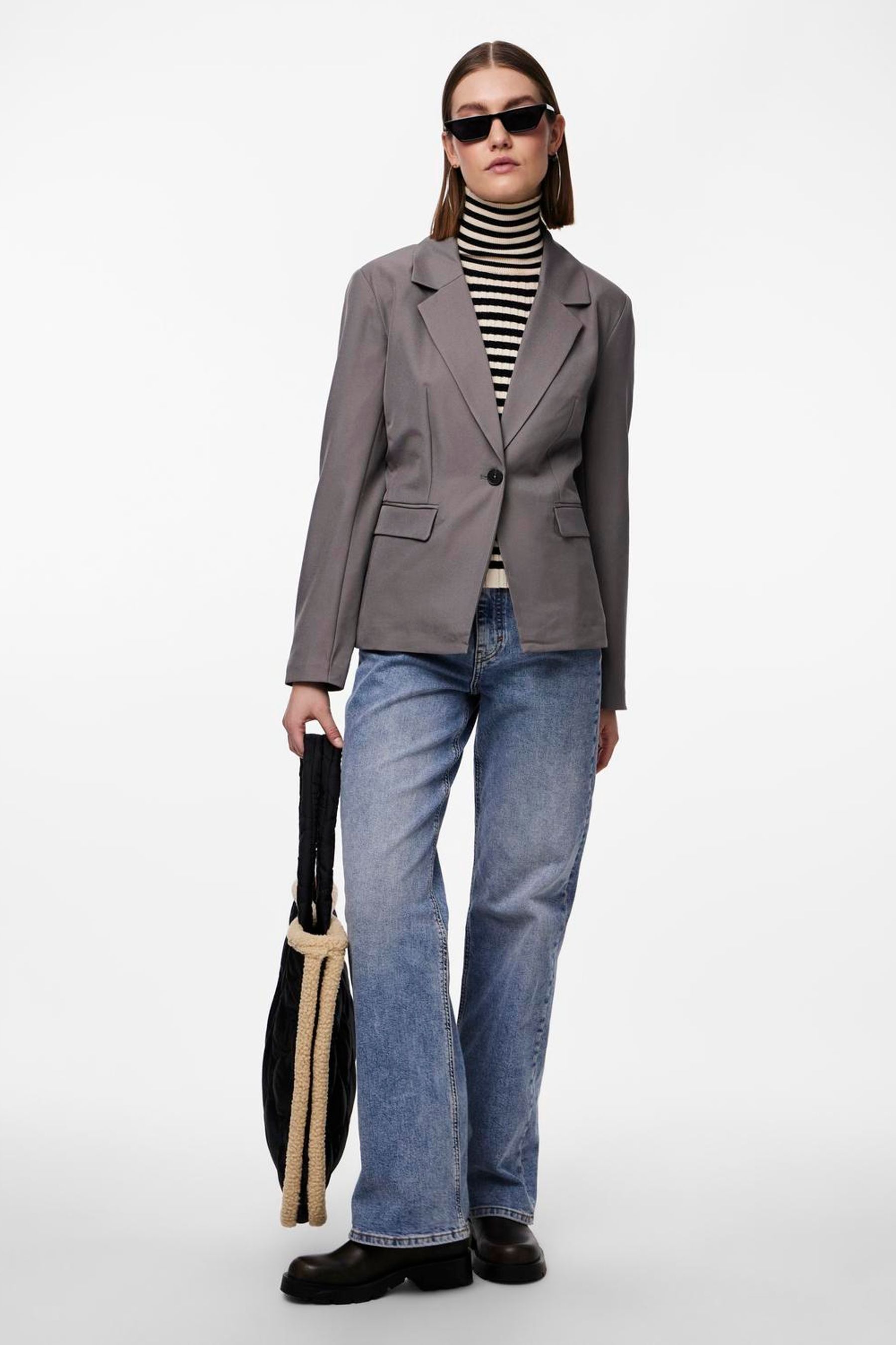 Buy PIECES Grey Slim Fit Blazer from the Next UK online shop