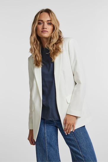 PIECES White Relaxed Fit Blazer