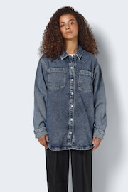 NOISY MAY Blue 100% Cotton Oversized Denim Shacket - Image 2 of 7