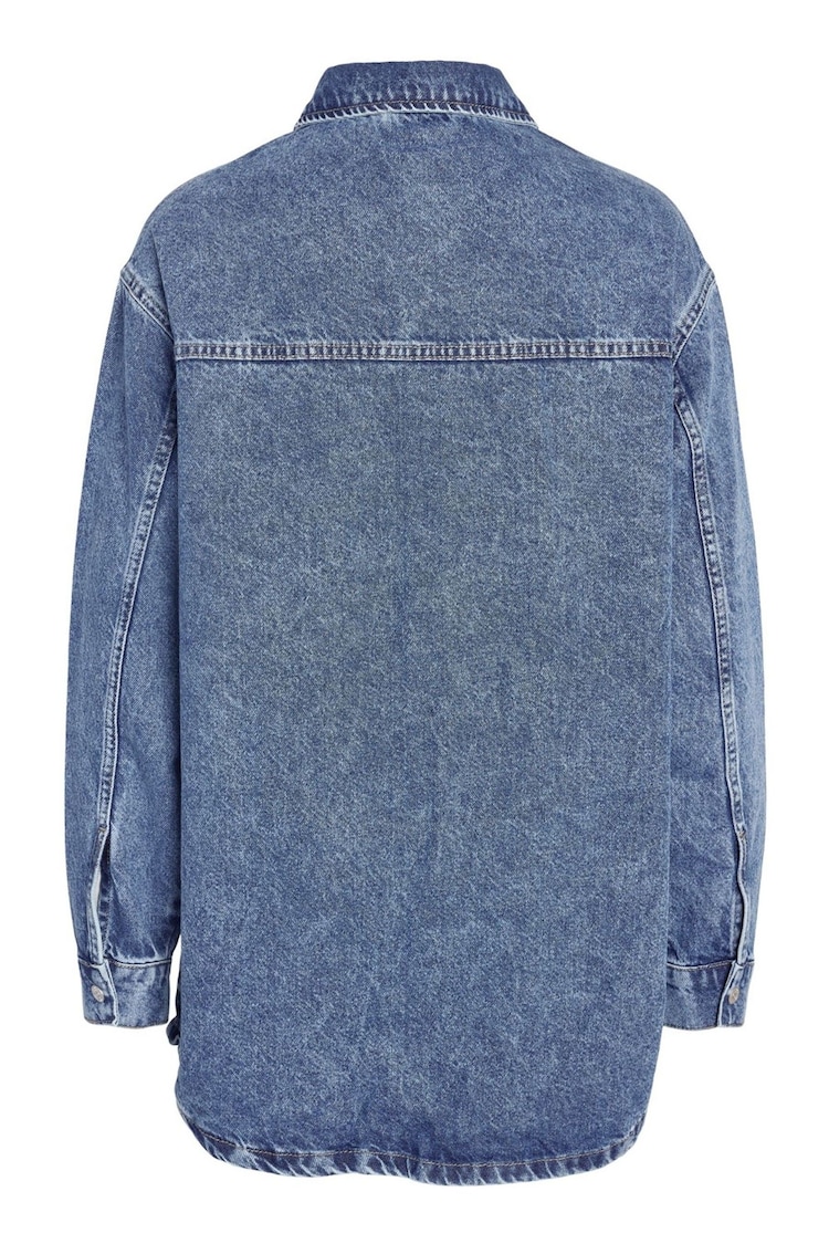 NOISY MAY Blue 100% Cotton Oversized Denim Shacket - Image 7 of 7