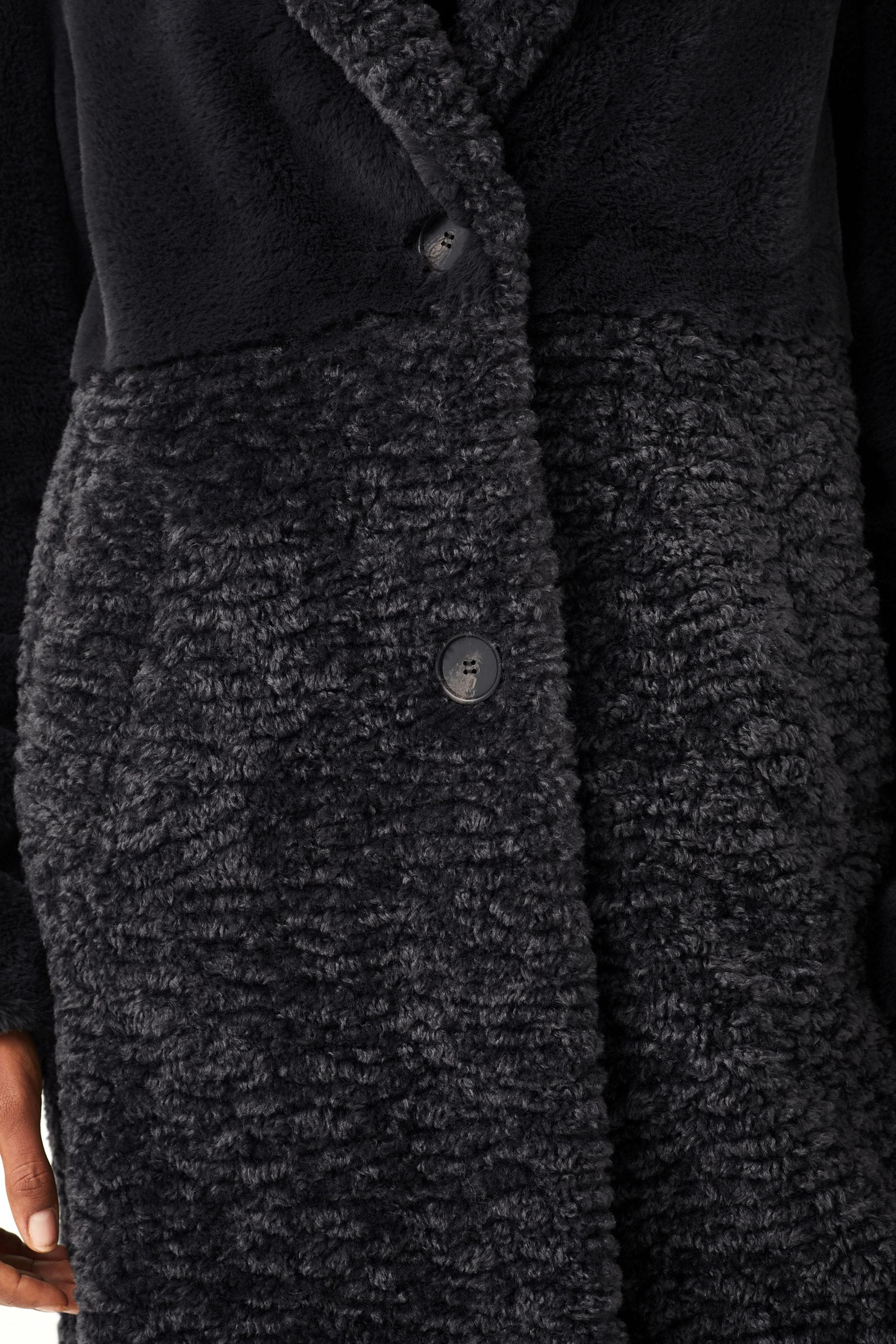 Buy Charcoal Grey Longline Faux Fur Coat from Next Luxembourg