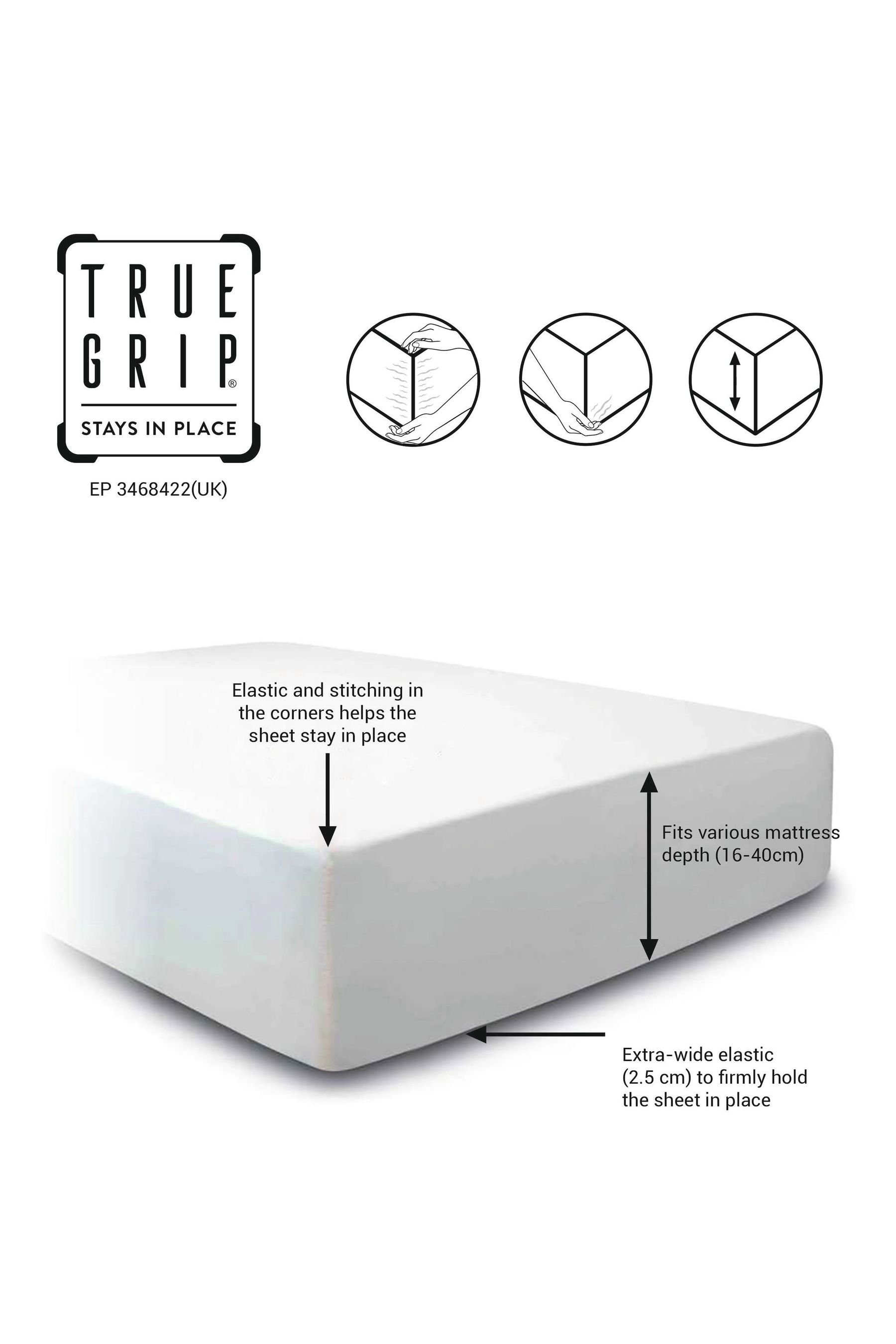 Buy White 300 Thread Count Collection Luxe Extra Deep Fitted Sheet