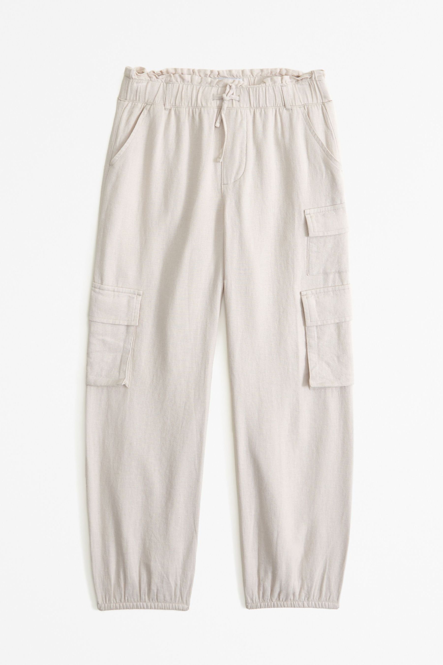 Buy Abercrombie Fitch Cream Linen Cargo Joggers With Pockets from Next United Arab Emirates