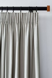 Grey Silver Cotton Blackout/Thermal Pencil Pleat Curtains - Image 7 of 11