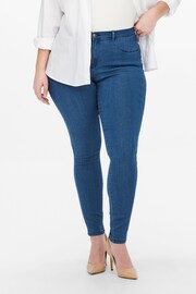 ONLY Curve Light Blue Push Up Sculpting Skinny Jeans - Image 2 of 8