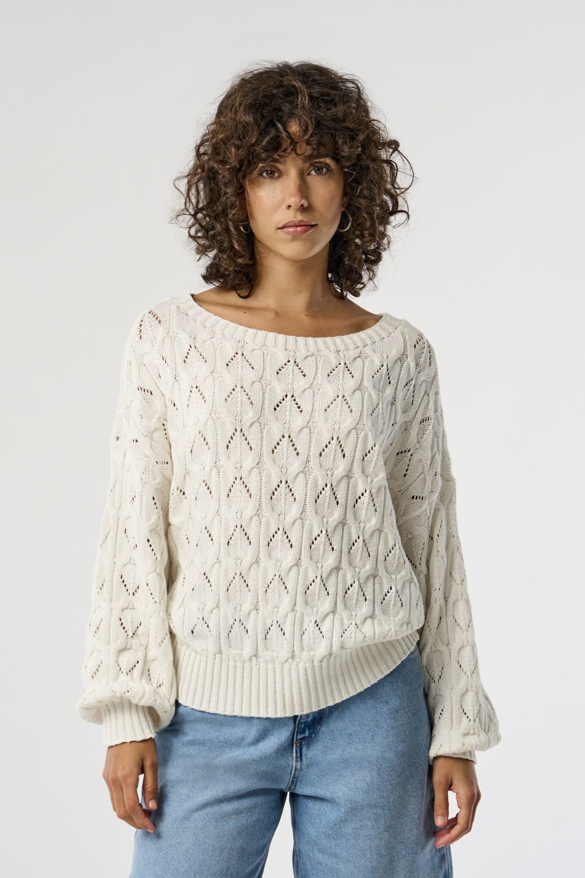 ONLY White Crochet Jumper - Image 1 of 7