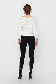 ONLY White Crochet Jumper - Image 3 of 7