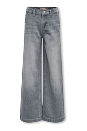 ONLY KIDS Grey Wide Leg Adjustable Waist Jeans - Image 1 of 2