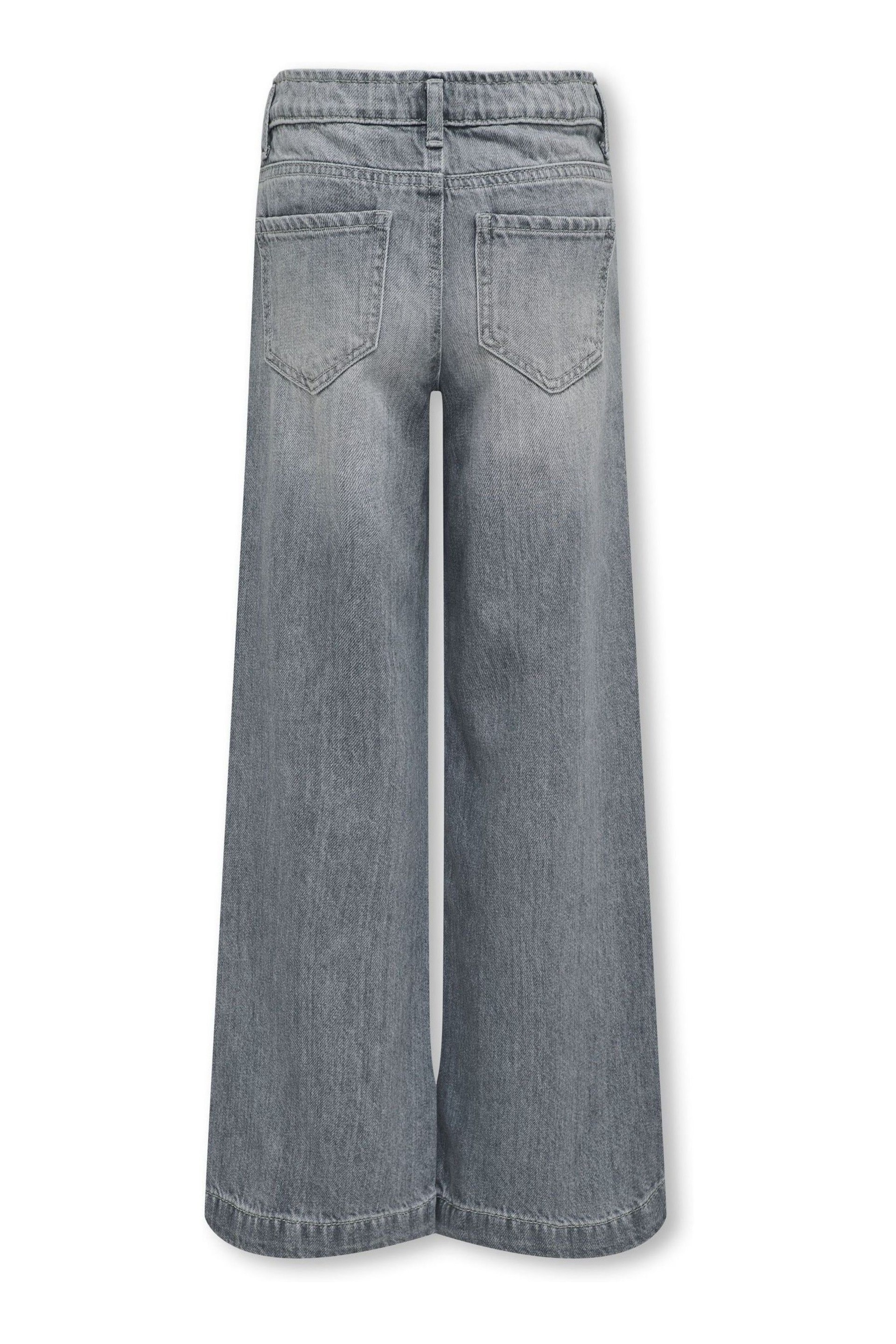 ONLY KIDS Grey Wide Leg Adjustable Waist Jeans - Image 2 of 2