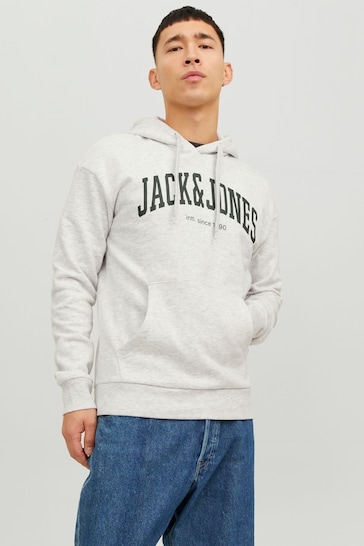 JACK & JONES Grey Logo Hoodie