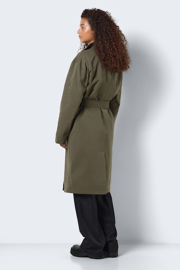 NOISY MAY Green Belted Trench Coat